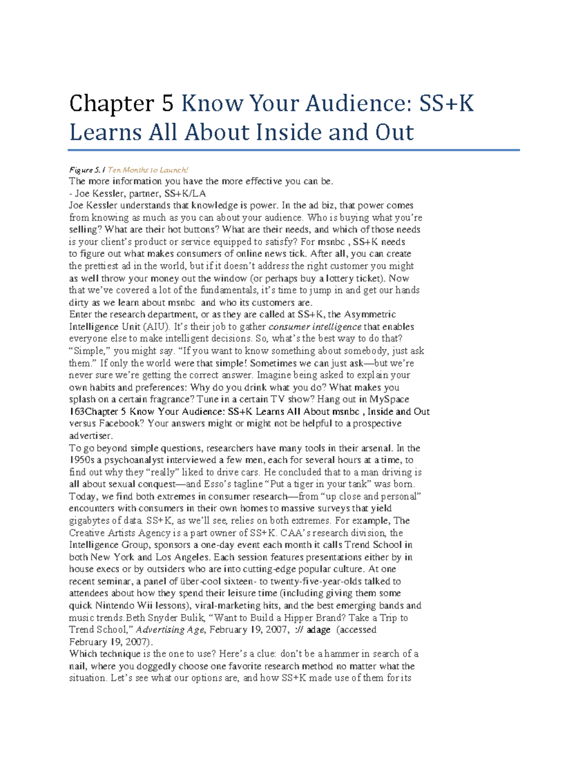 Chapter 5 Know Your Audience - Chapter 5 Know Your Audience: SS+K ...