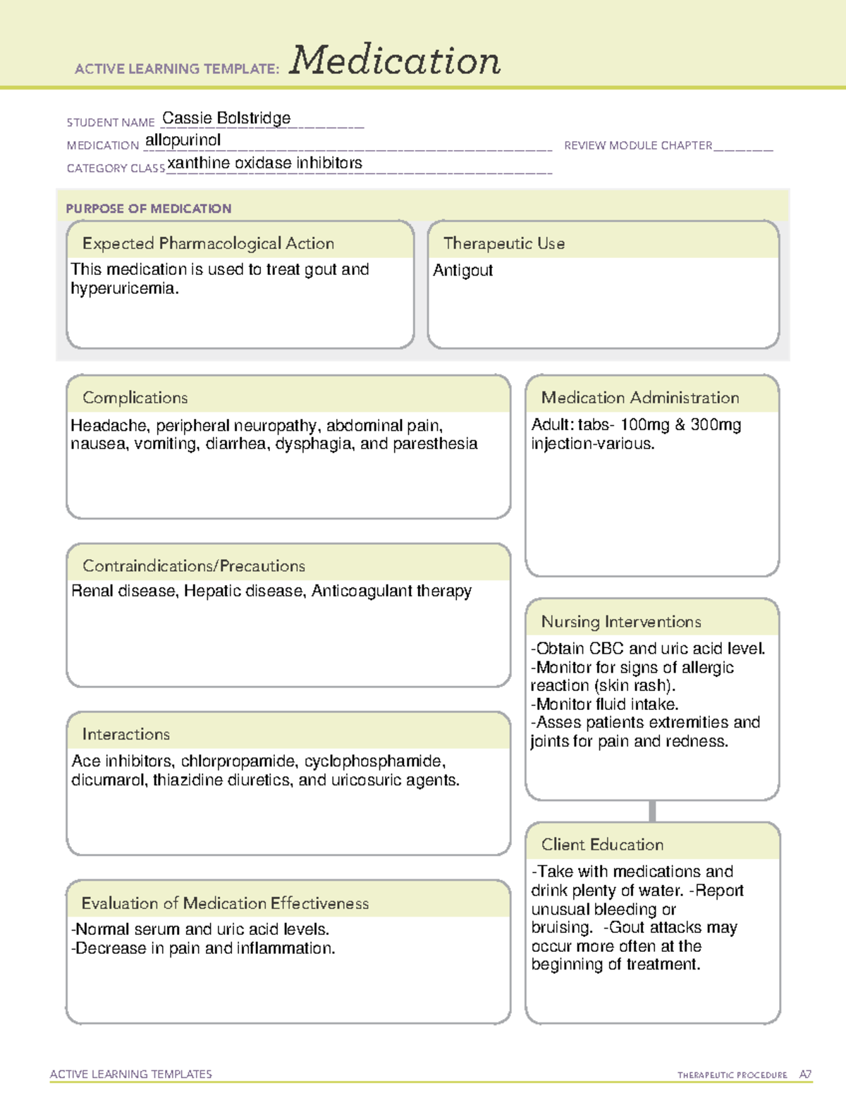 Allopurinol[ 34] - Med temp - ACTIVE LEARNING TEMPLATES THERAPEUTIC ...