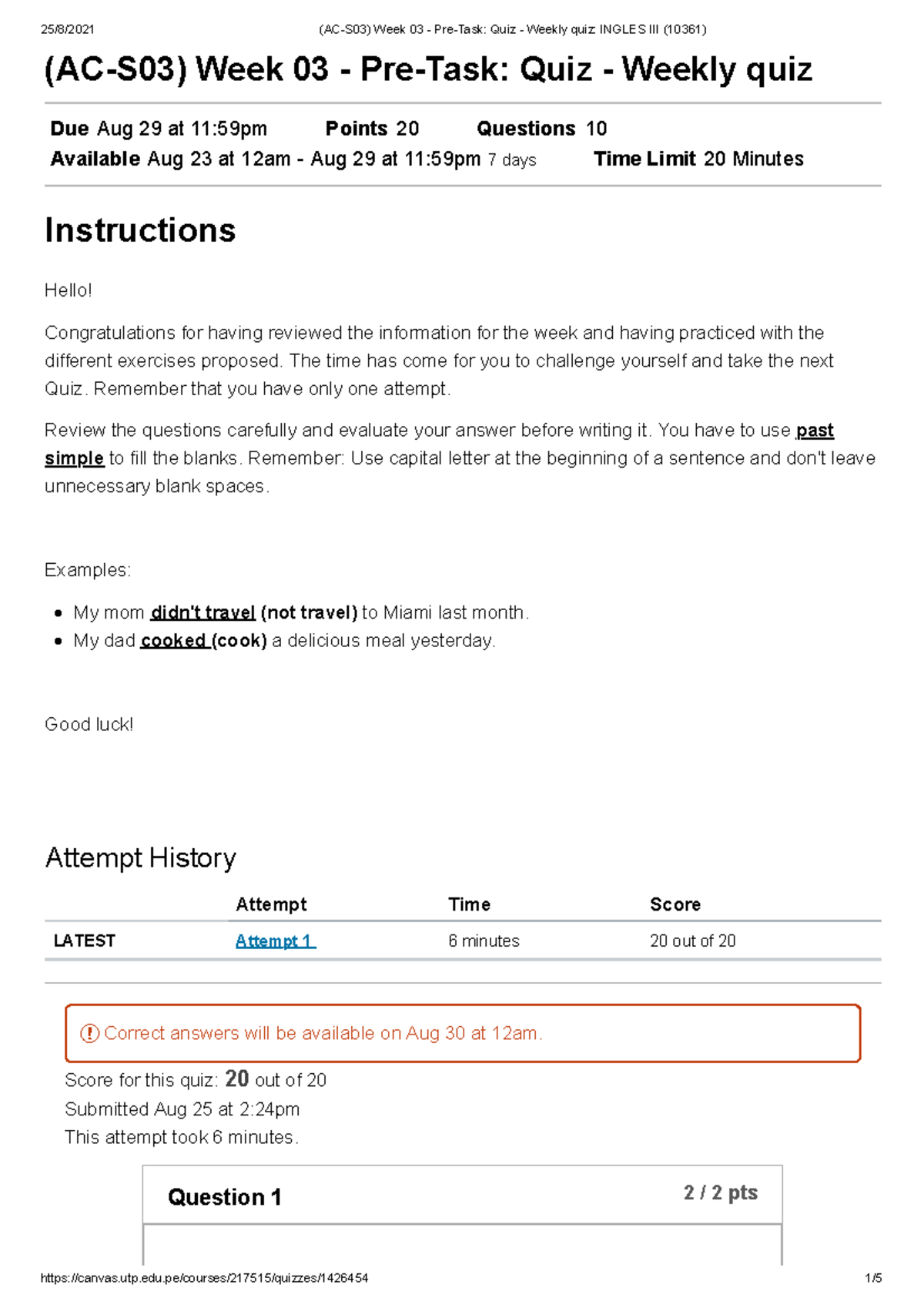 (AC-S03) Week 03 - Pre-Task Quiz - Weekly Quiz Ingles III (10361) - (AC ...