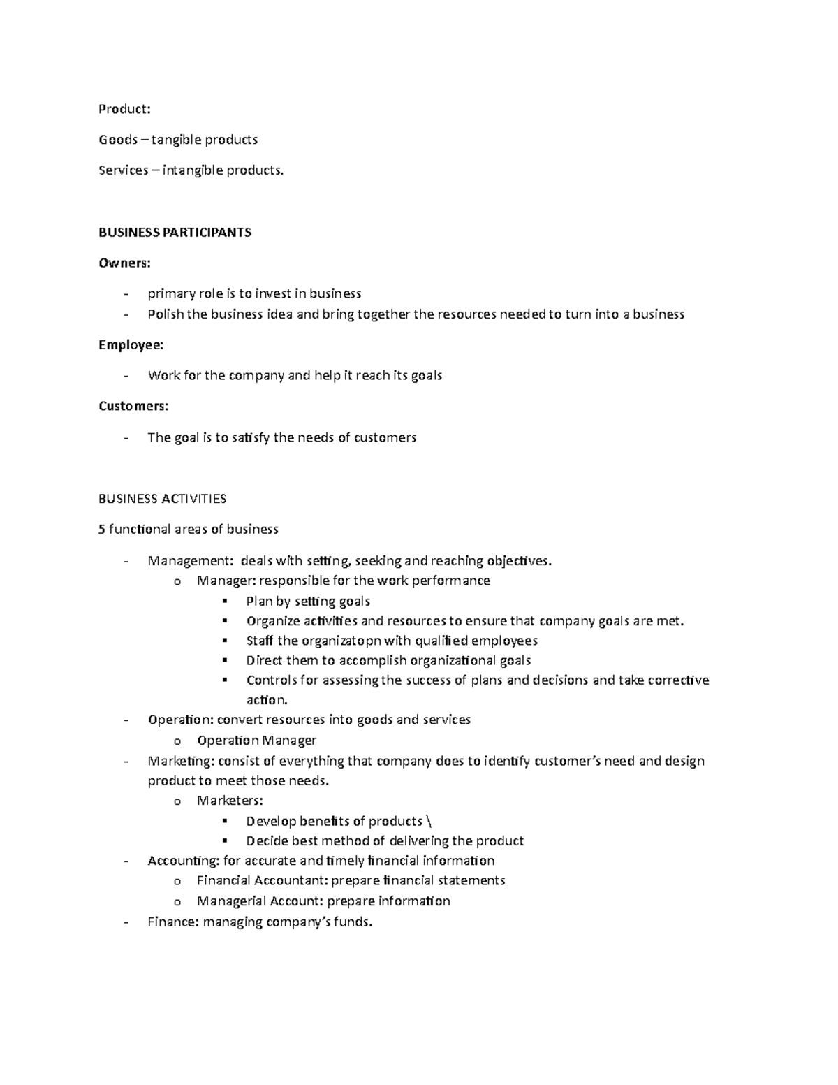 MM2 notes - Basic Introduction of Marketing Management - Product: Goods ...