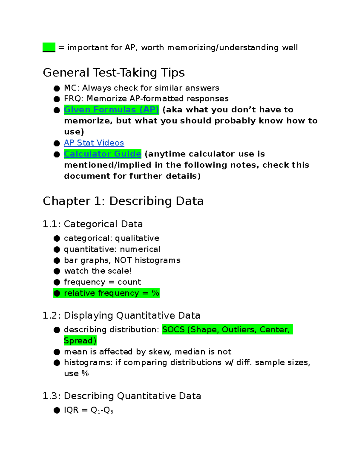 Ap Stats Quizlet - 4mmcbt5
