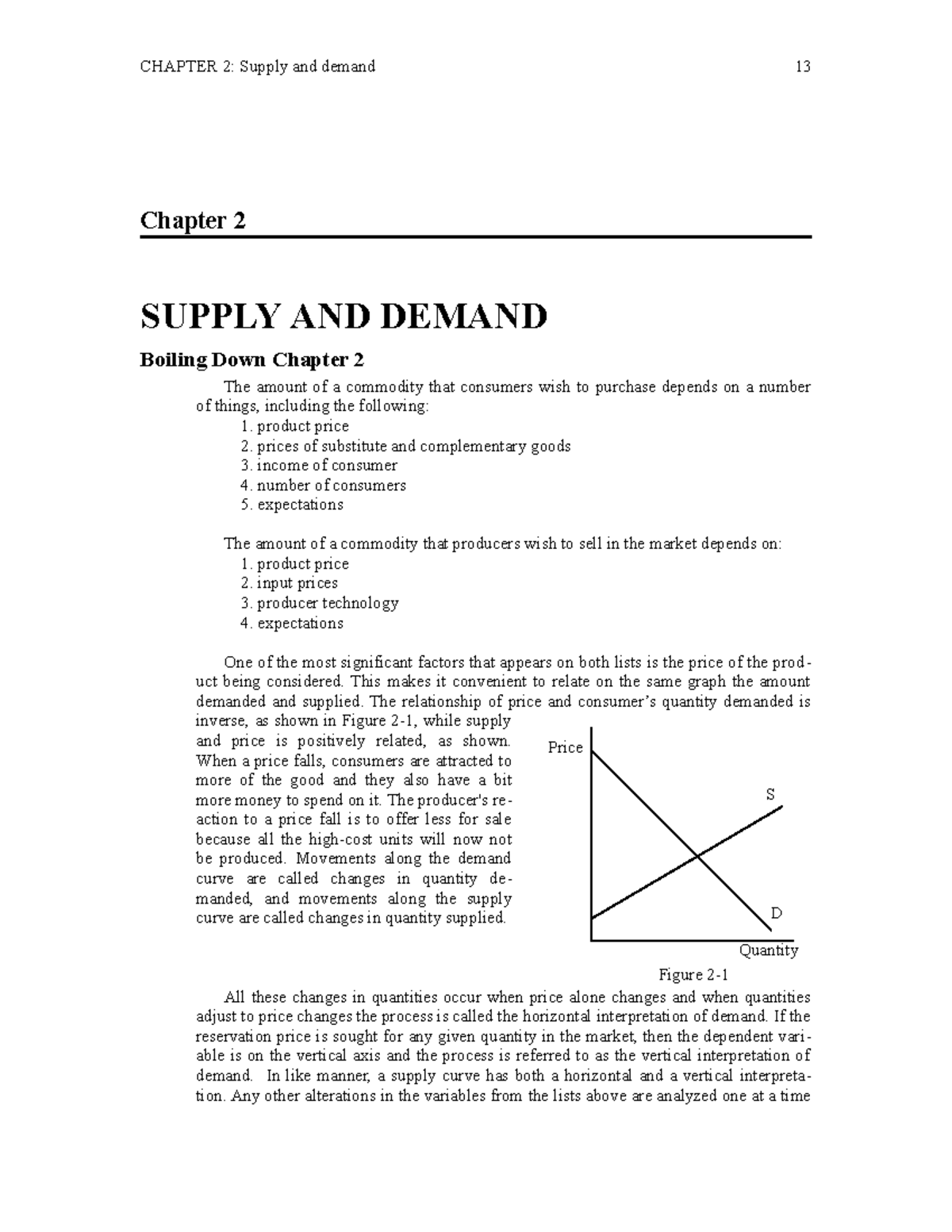 Dev CH 2 - Textbook summary - Chapter 2 SUPPLY AND DEMAND Boiling Down ...