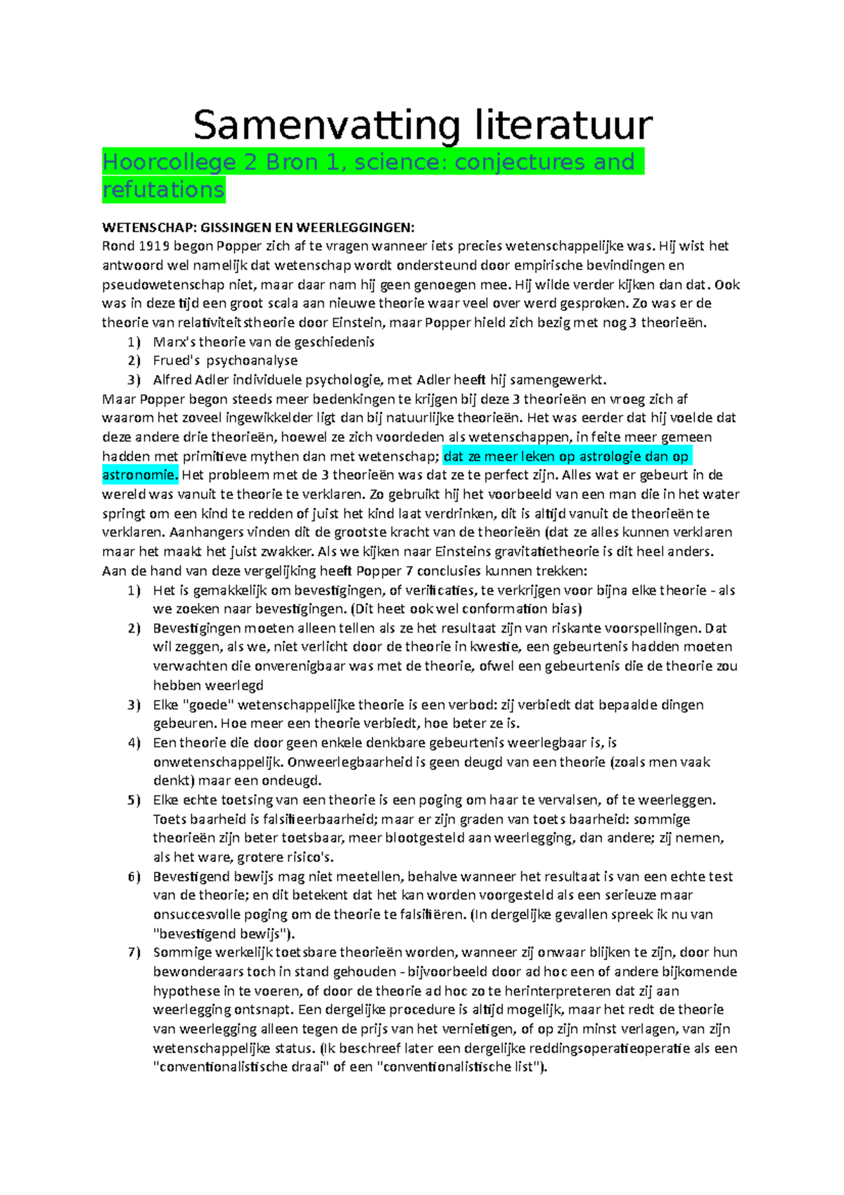 Samenvatting Literatuur Samenvatting Literatuur Hoorcollege 2 Bron 1