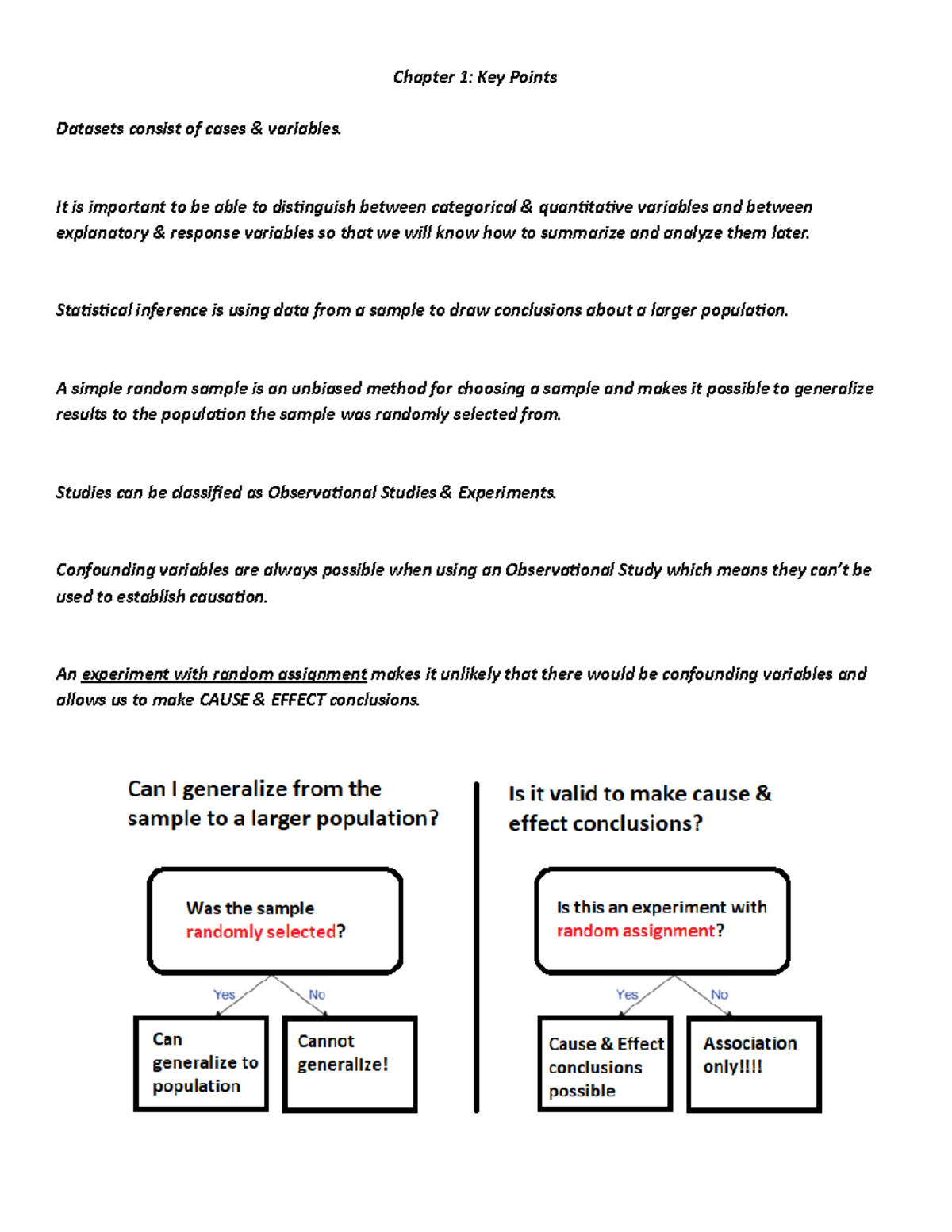 Chapter 1 Review Activity - Chapter 1: Key Points Datasets consist of ...