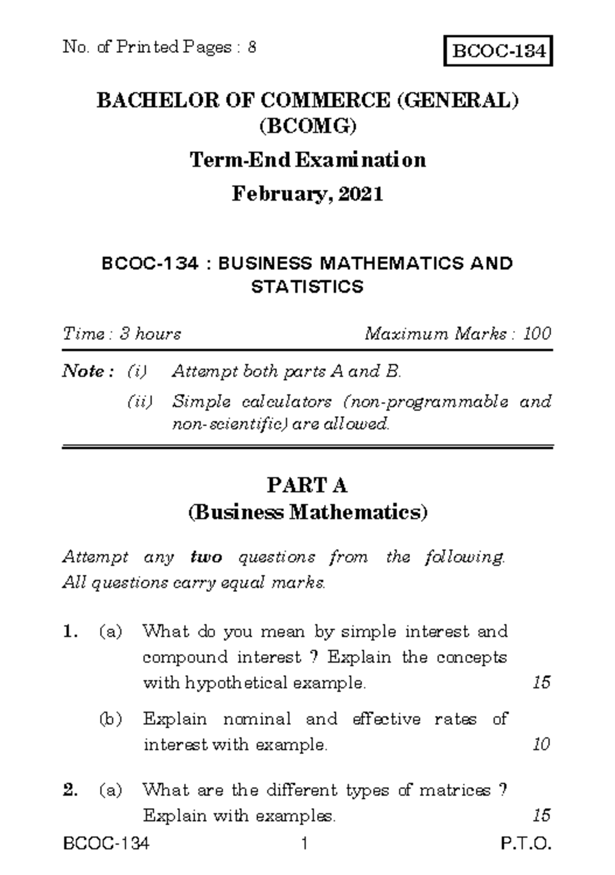 5 6217496710407522249 - BCOC-134 1 P.T. BCOC- BACHELOR OF COMMERCE ...