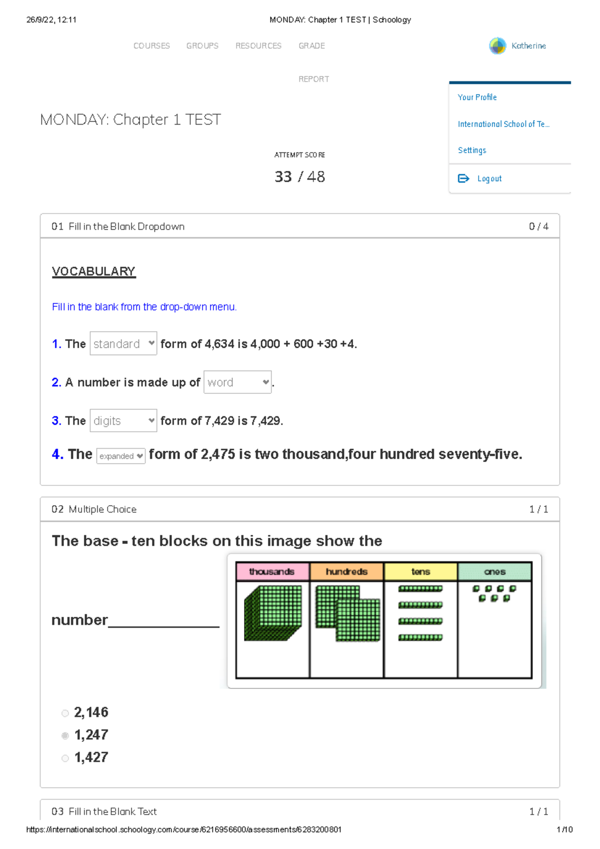 Monday Chapter 1 TEST Schoology - Home > 3B MATH 23: Section 1 ...