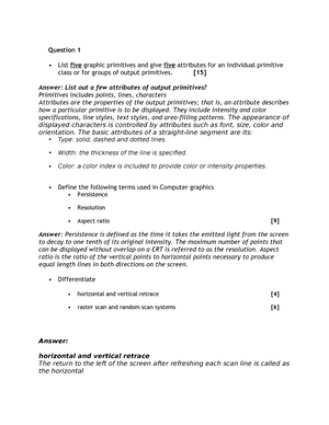 Graphics 1 - CS411 Lecture Notes - Tutorial NB: DOWNLOAD NOTES ON ...