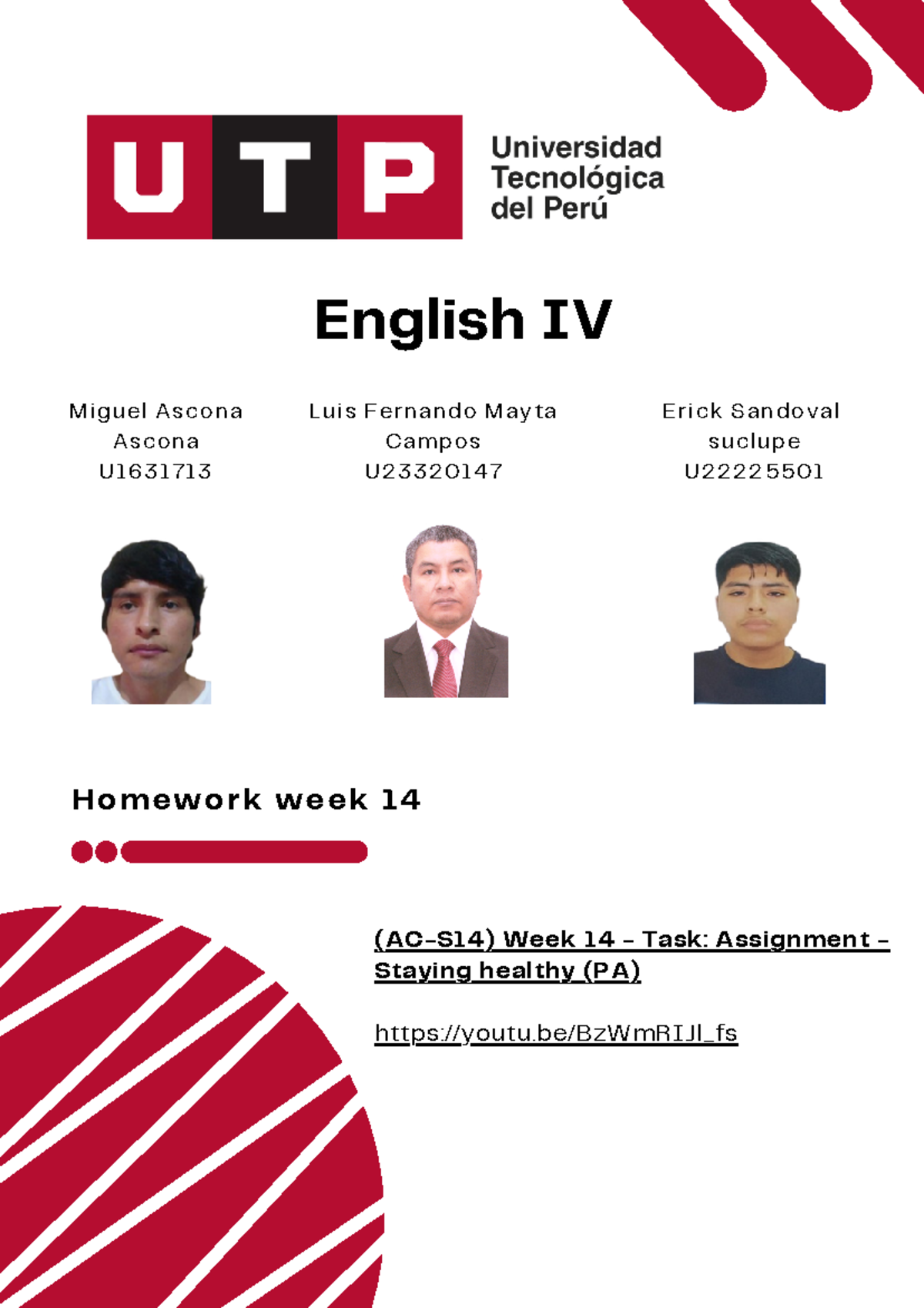 Homework week 14 - tarea - English IV (AC-S14) Week 14 - Task ...