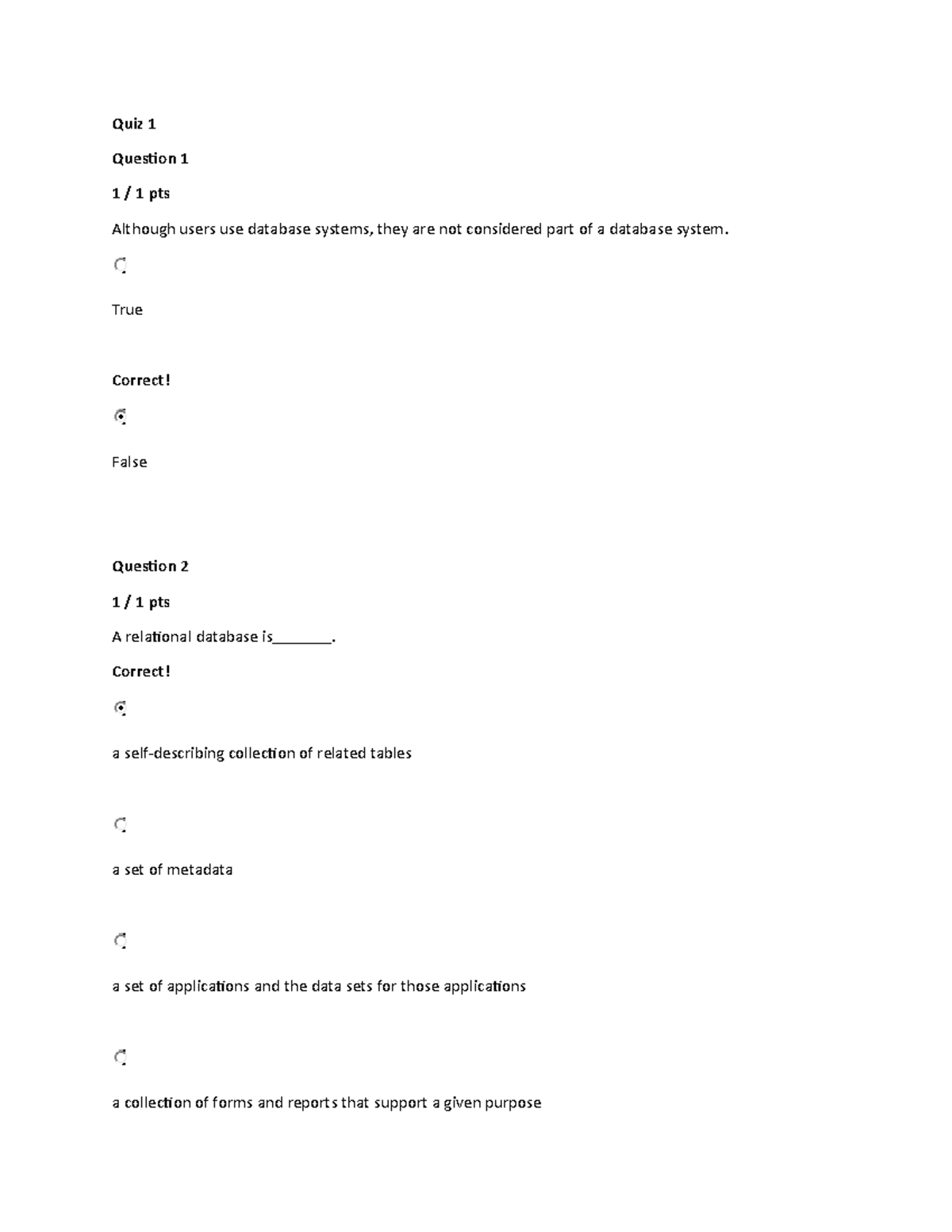 QUIZ 1-6: ISDS 402 - List Of Quiz Questions From Chapter 1 Through 6 ...