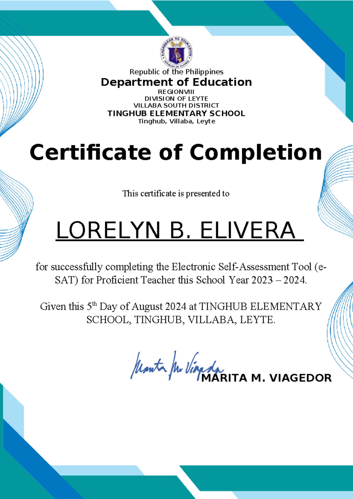 Certification FROM ICT Coordinator Sample - Republic of the Philippines ...