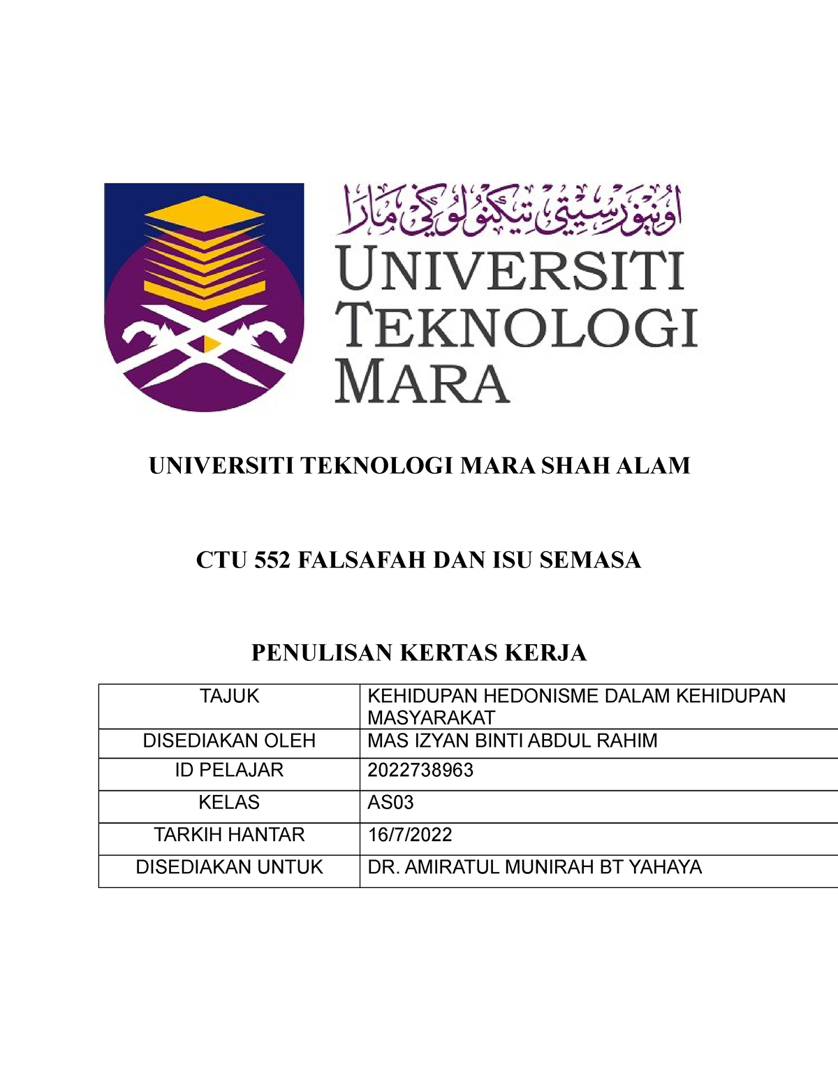 CTU552 - Zsmdnnnnnnnnnnnnnnnnnnnnnnnnnnnnnnnnnn - UNIVERSITI TEKNOLOGI ...