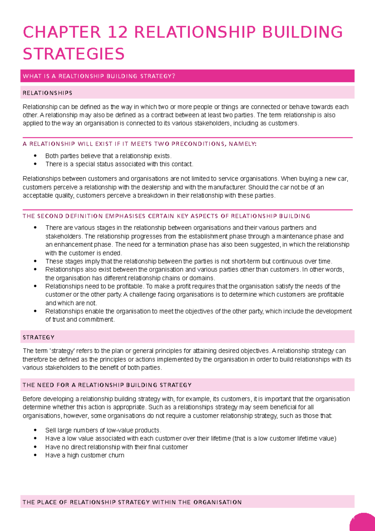 case study relationship building