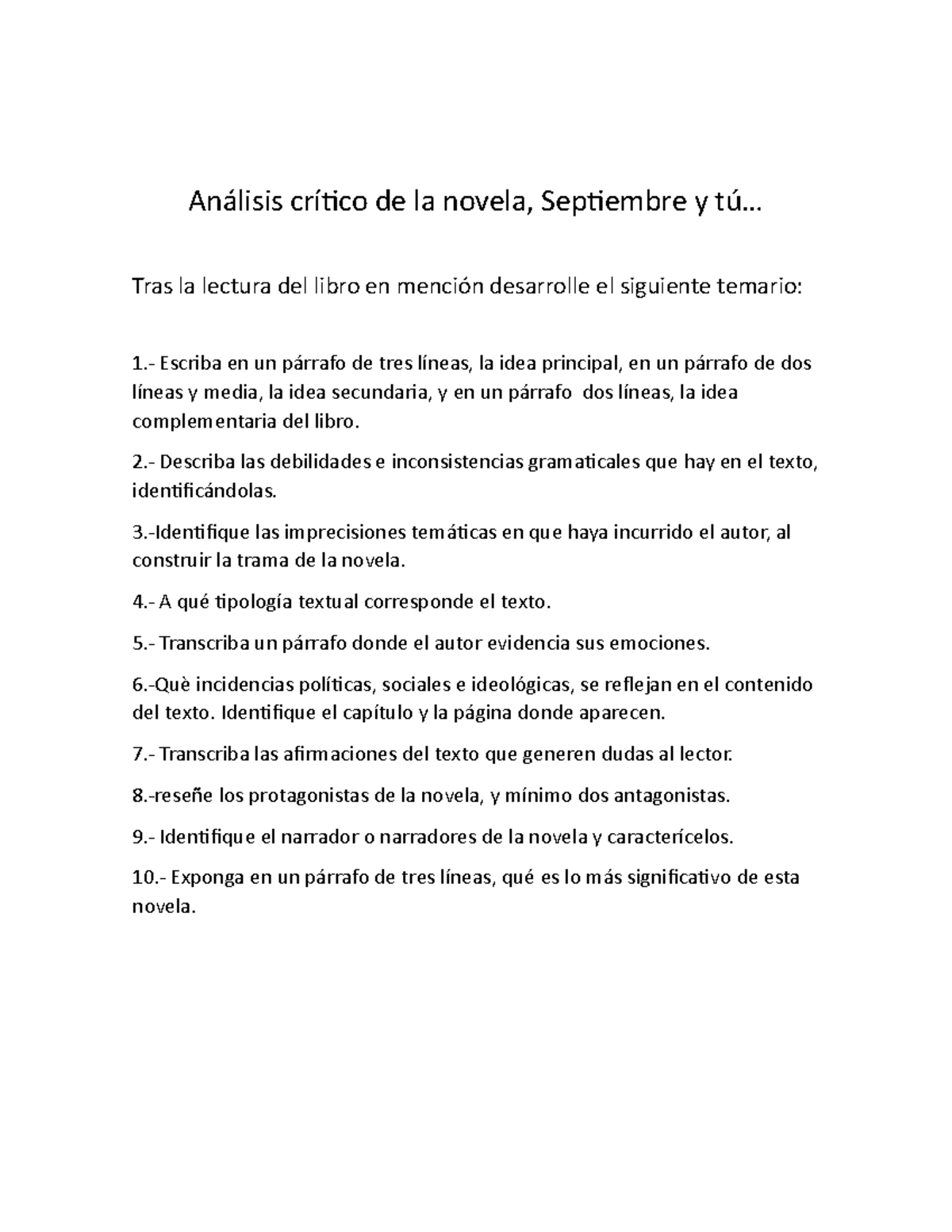 Análisis Crítico De La Novela - Análisis Crítico De La Novela ...