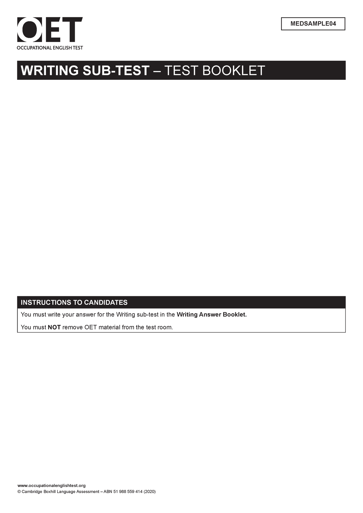 medicine-sample-test-4-occupationalenglishtest-cambridge-boxhill