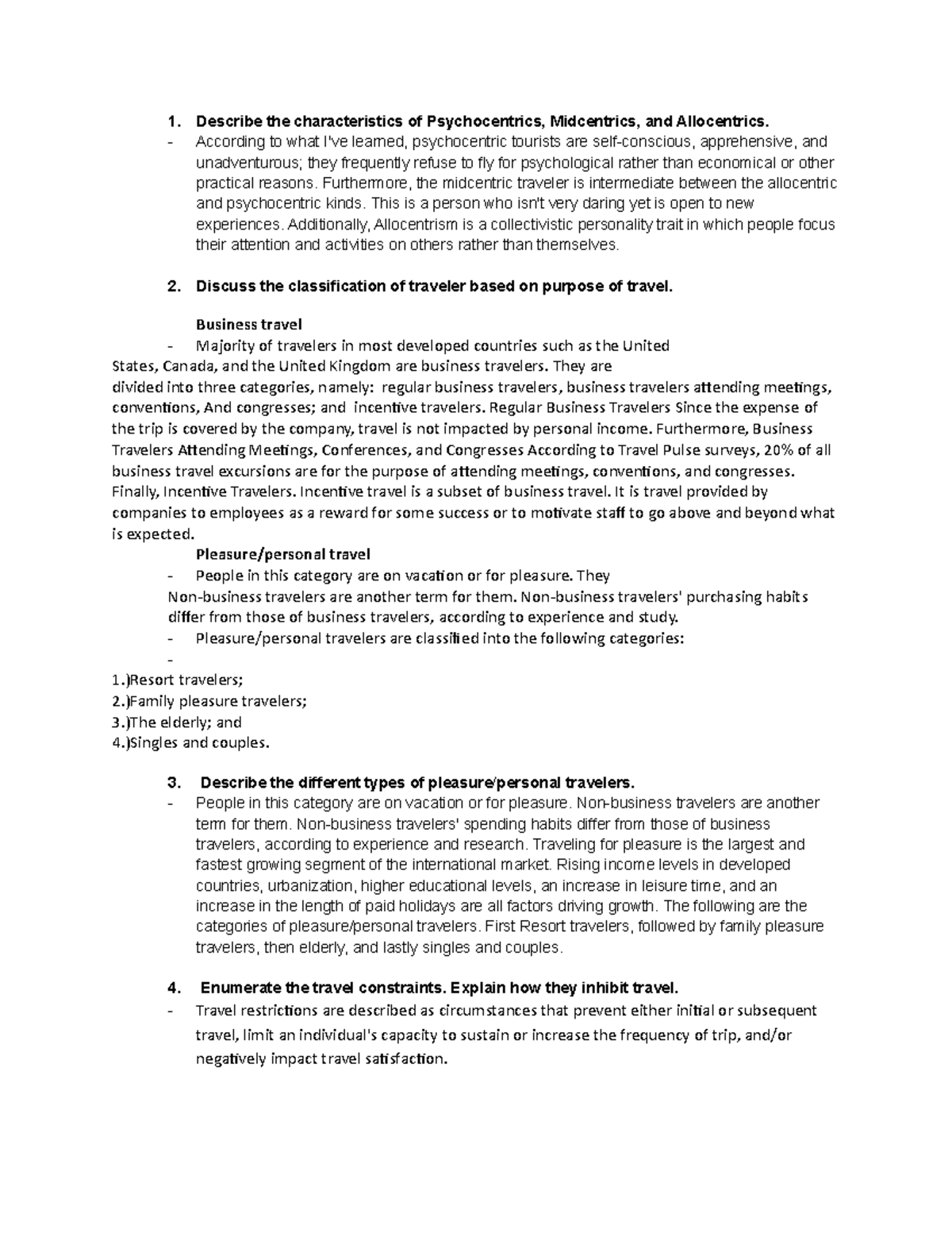 Pre-Written-Activity- Micro- Perspective-OF- Tourism- Hospitality - 1 ...