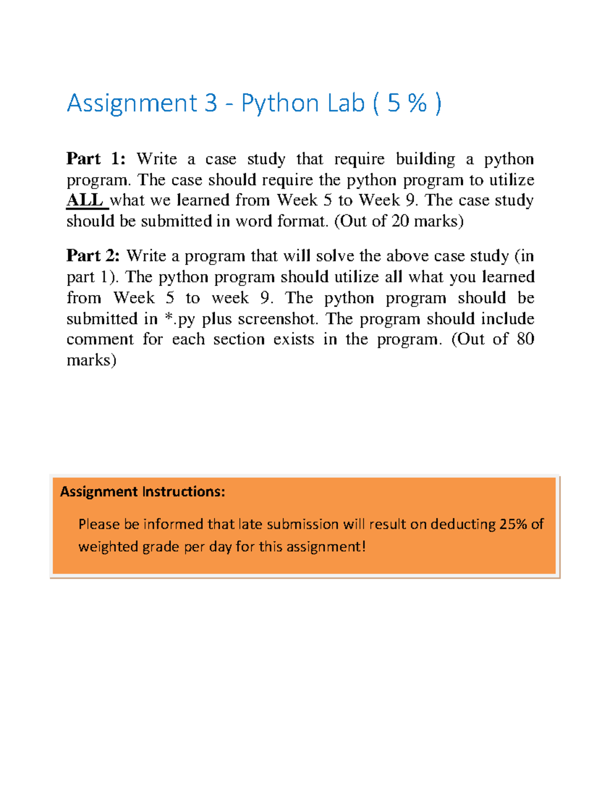 python lab assignment