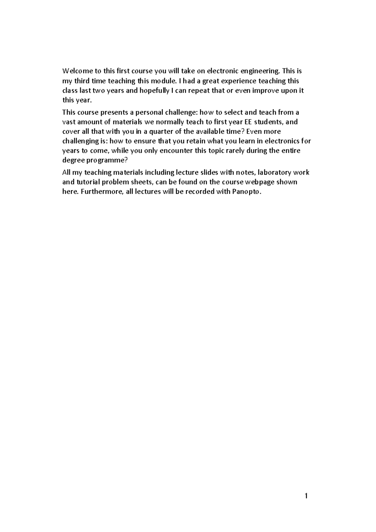Lecture 1 - Introduction - Welcome to this first course you will take ...