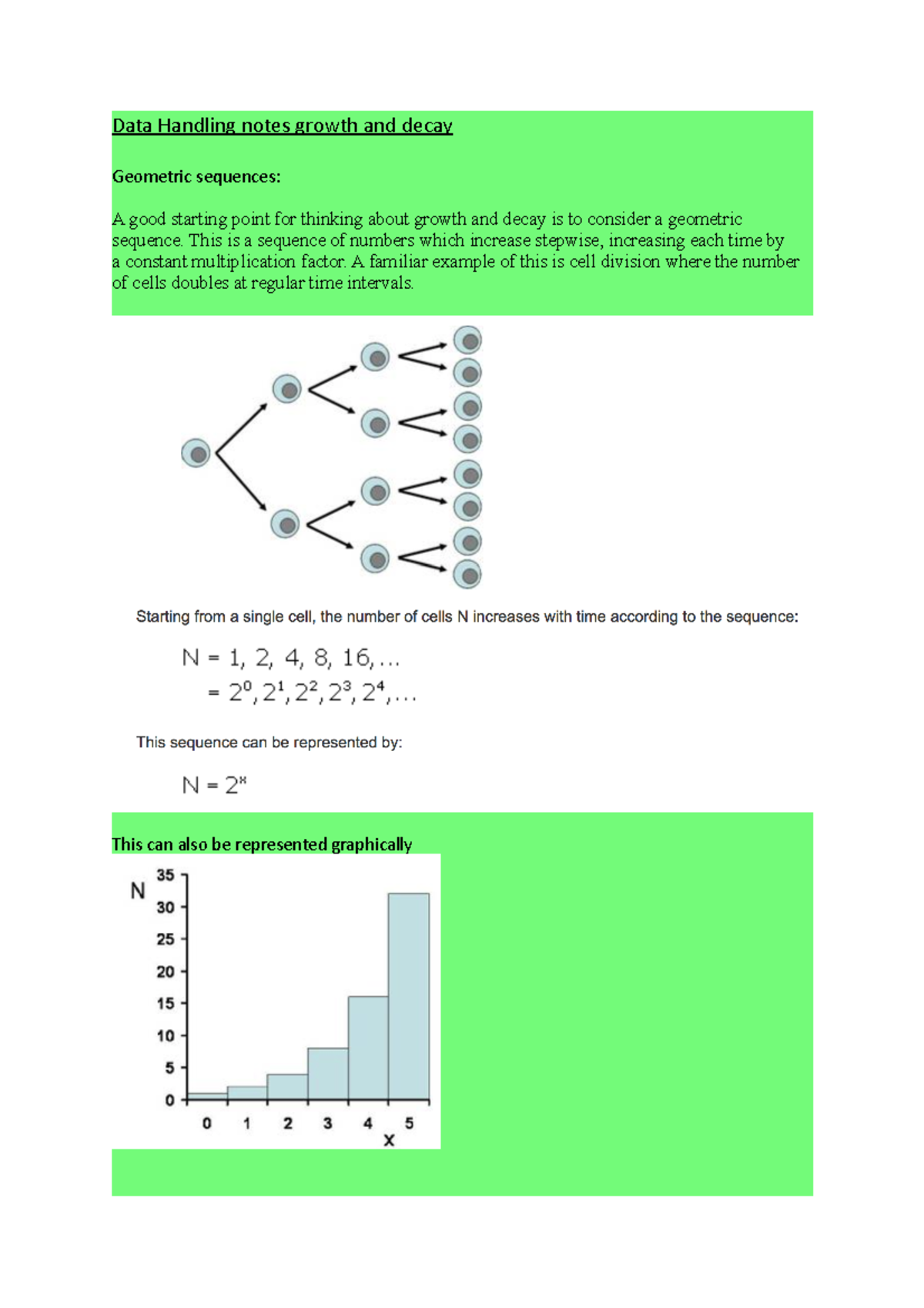 Data Handling notes growth and decay with answers - Data Handling notes ...