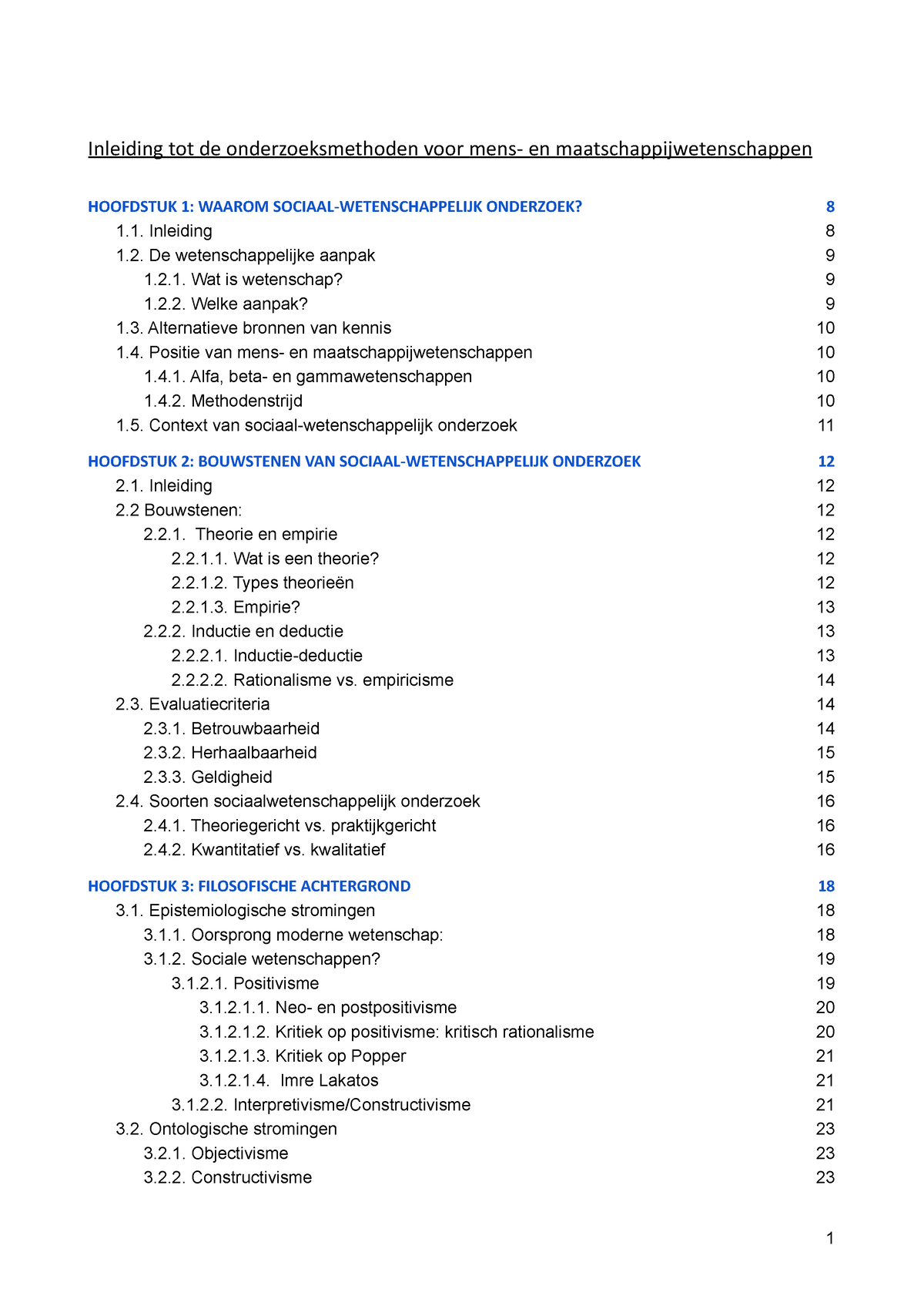 Inleiding Onderzoeksmethoden - Inleiding Tot De Onderzoeksmethoden Voor ...