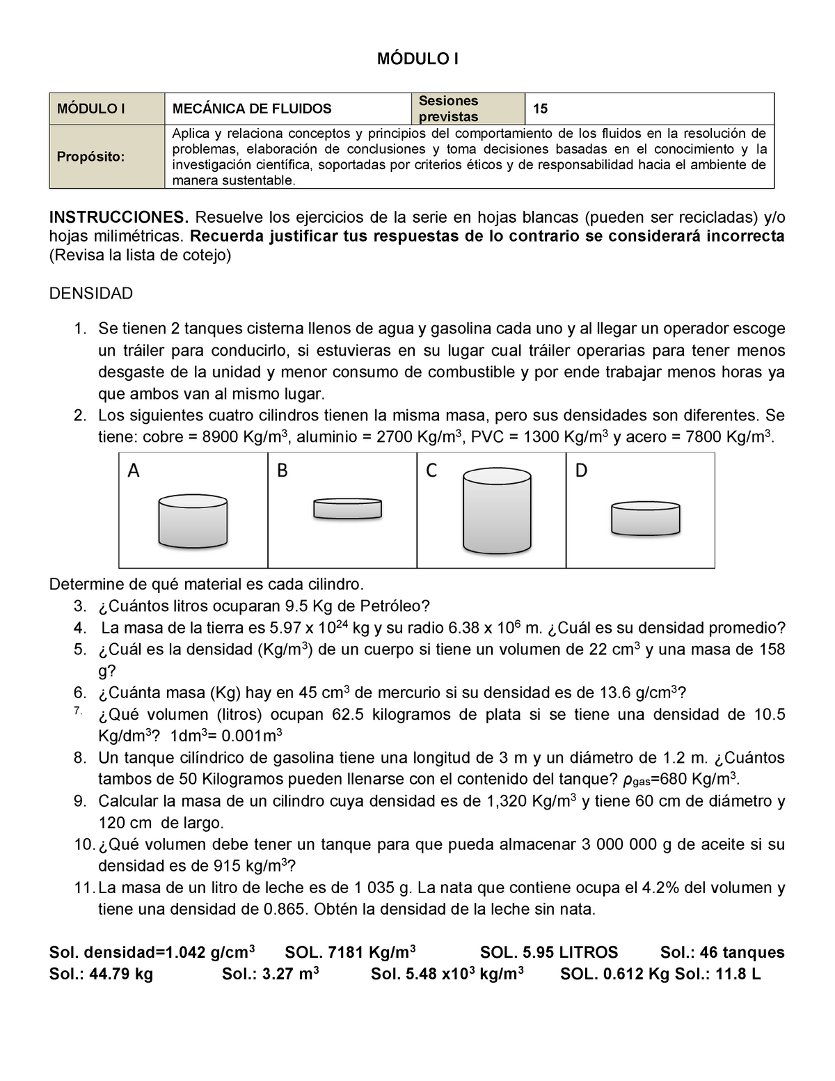 Serie DE Ejercicios Módulo I Fisica II 2020B - MÓDULO I MÓDULO I ...