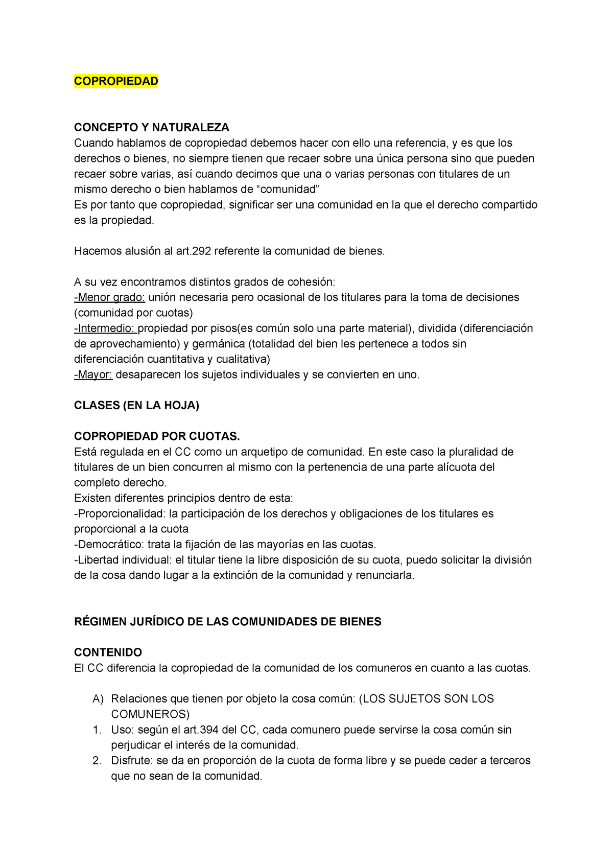 Copropiedad Apuntes 2 Copropiedad Concepto Y Naturaleza Cuando Hablamos De Copropiedad 0137