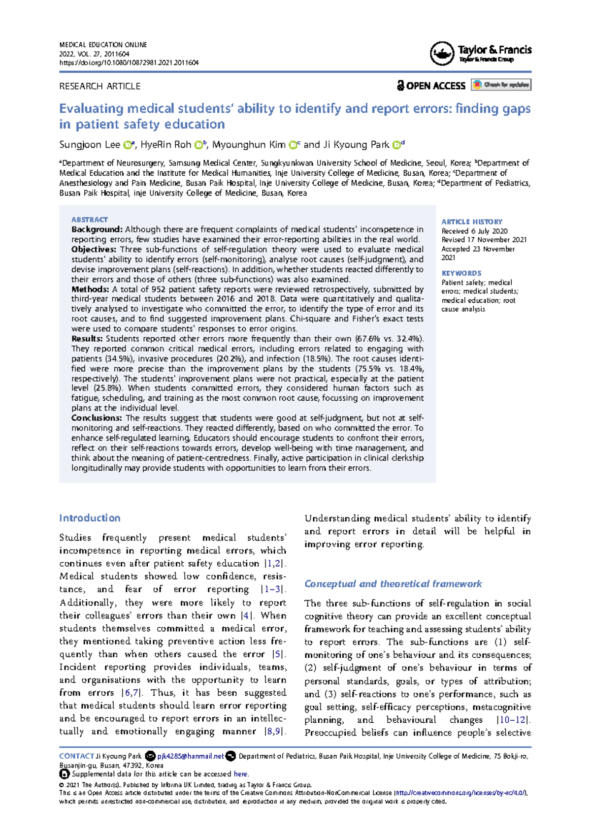 Evaluating medical students' ability to identify and report errors ...