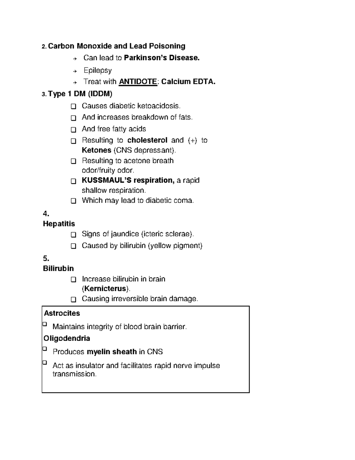 Carbon Monoxide and Lead Poisoning 2. Carbon Monoxide and Lead