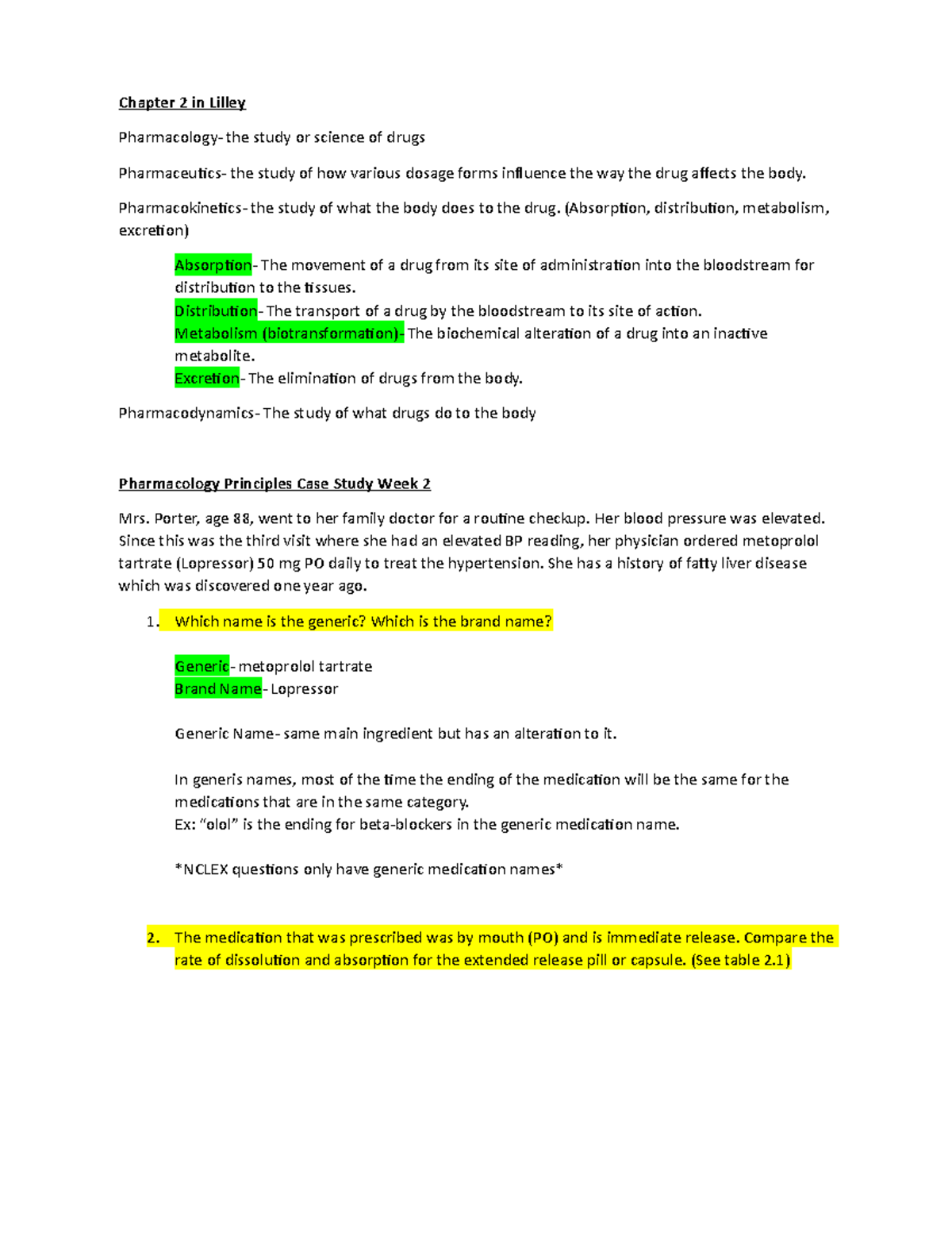 case study examples pharmacology