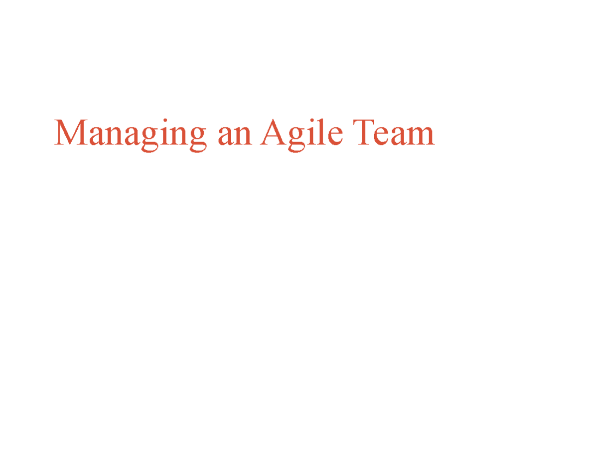 Managing AN Agile TEAM - Administración de proyectos y equipo ...