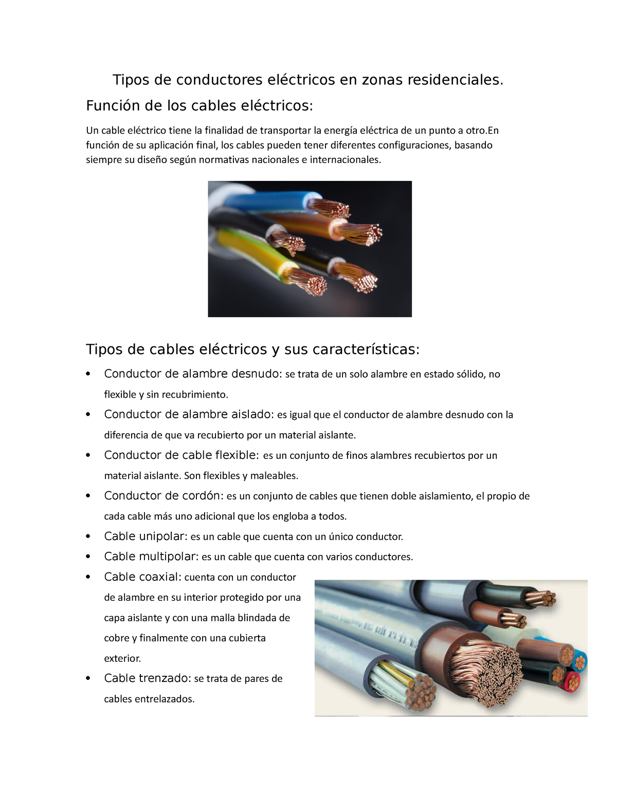 Clasificación de los Cables Eléctricos