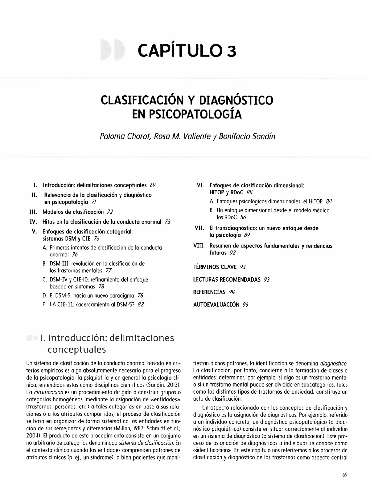 Manual De Psicopatología Capitulo 3 Parte 1 - CAPITULO 3 CLASIFICACIÓN ...