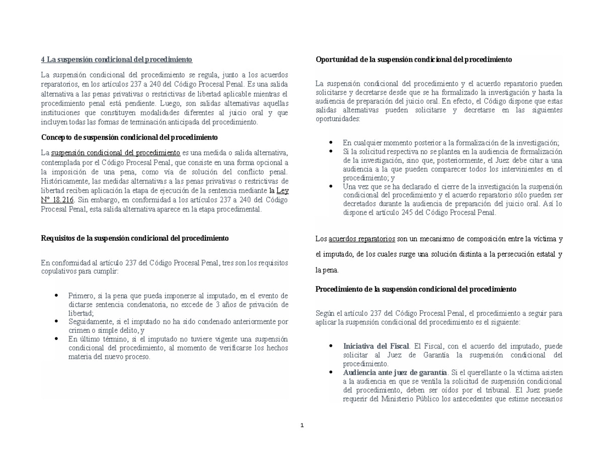 4 La Suspensión Condicional Del Procedimiento - Es Una Salida ...