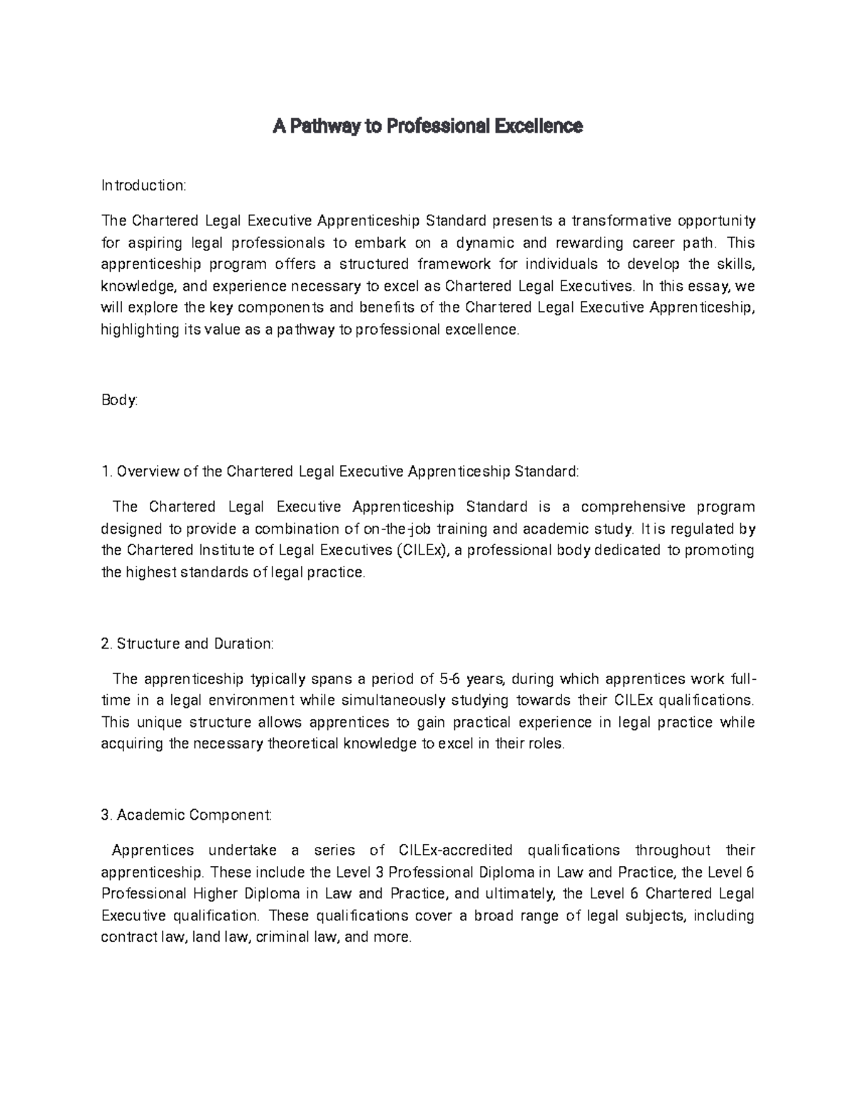 A Pathway to Professional Excellence A Pathway to Professional