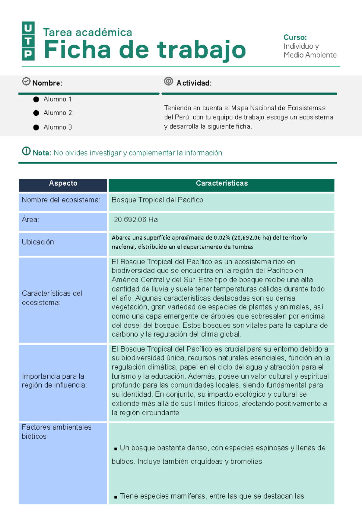 Semana 02 Word Ficha De Trabajo Tarea Nombre Actividad Alumno 1