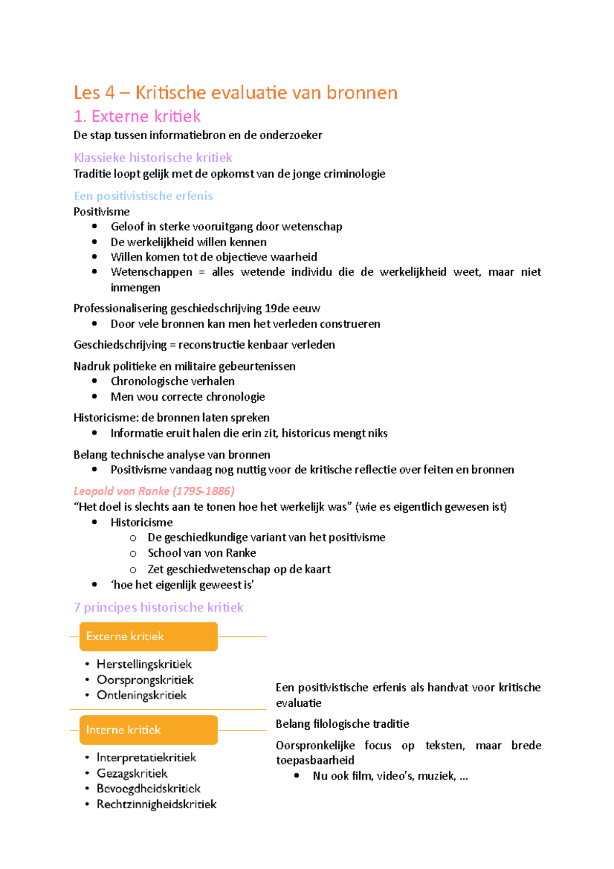 Notities Les 4 - Les 4 – Kritische Evaluatie Van Bronnen 1. Externe ...