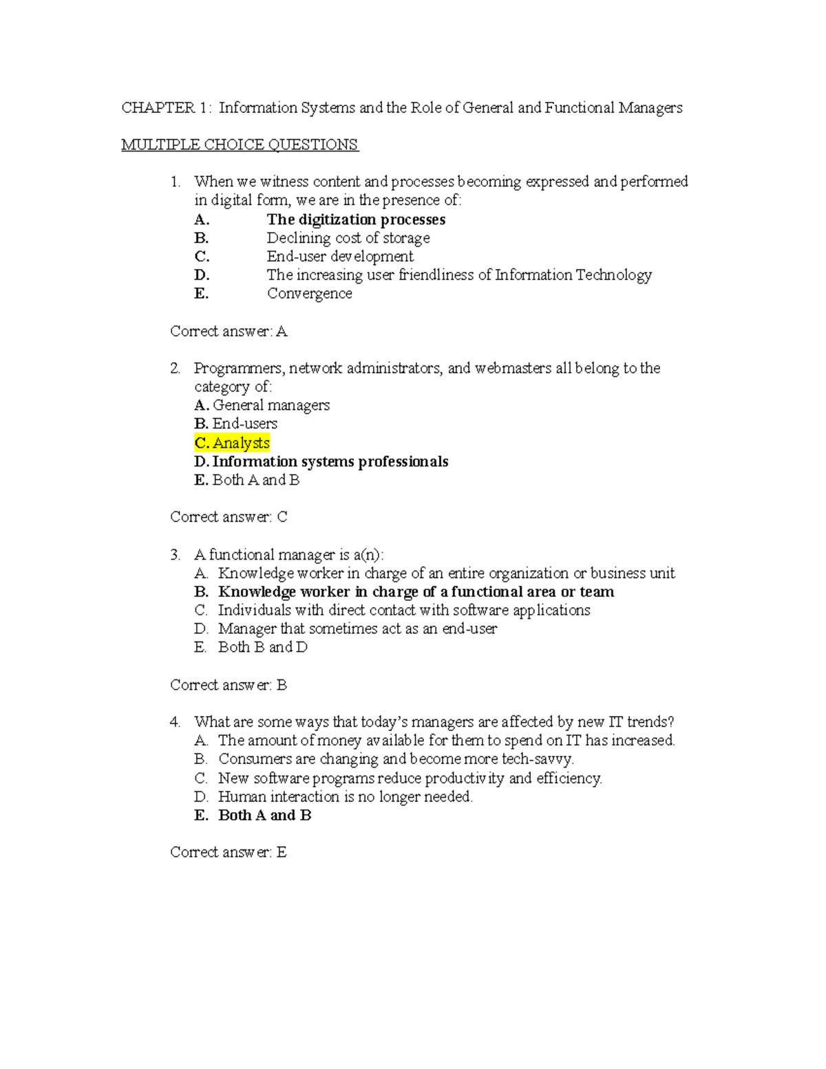 Ch01 3 - Lecture notes 7 - CHAPTER 1: Information Systems and the Role ...