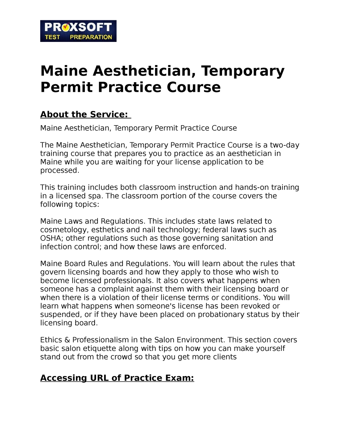 Maine Aesthetician Temporary Permit Practice Course This Training   Thumb 1200 1553 