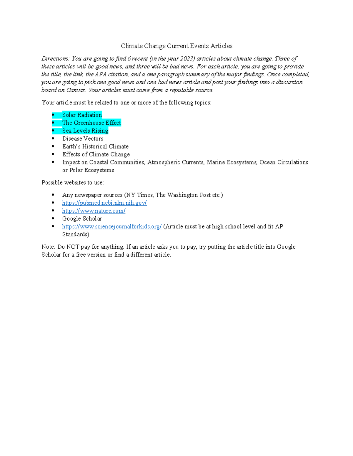 Climate Change Articles Finished - Climate Change Current Events ...
