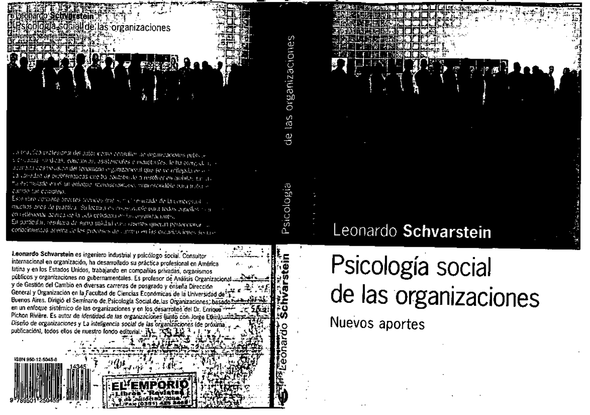 Schvarstein - libro - Leonardo Schvarstein es ingeniero industrial y