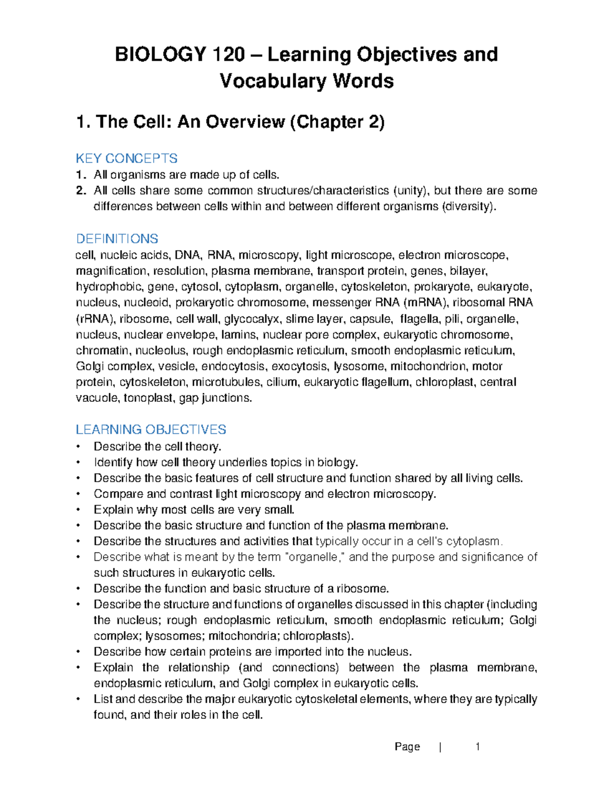 biology essay and objectives 2021