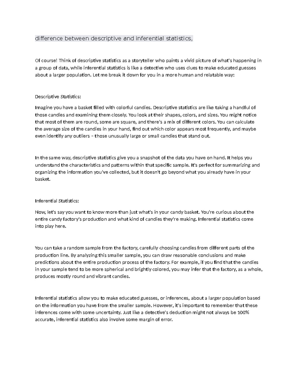 Difference between descriptive and inferential statistics - Let me ...