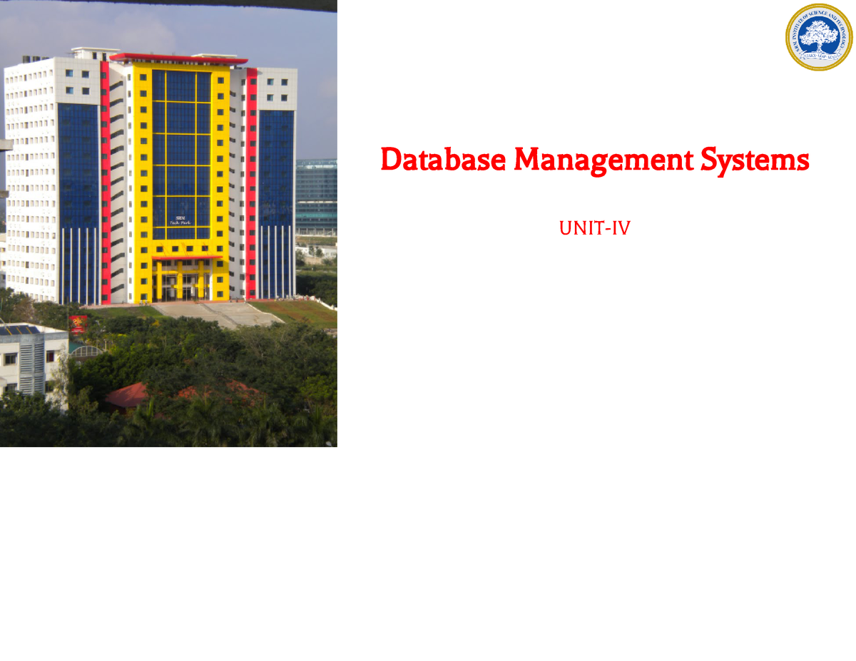 Unit 4 Dbms - Dbms Unit 4 - Database Management Systems UNIT-IV TABLE ...