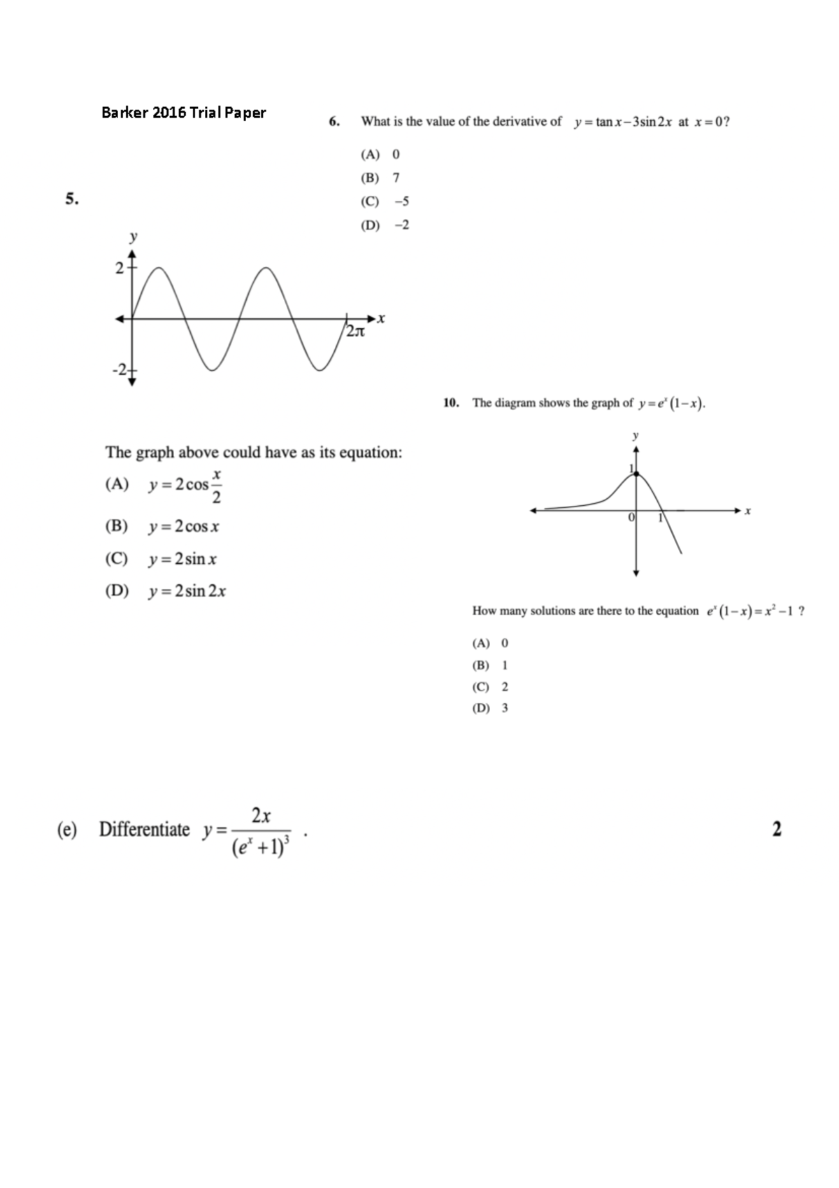 Barker 2016 Trial Paper - Barker 2016 Trial Paper - Studocu
