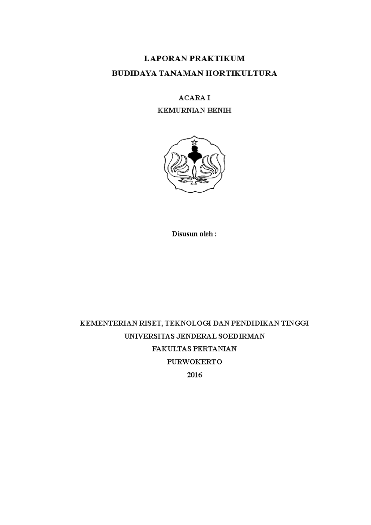 Lanjutan Acara 1 Kemurnian Benih - LAPORAN PRAKTIKUM BUDIDAYA TANAMAN ...