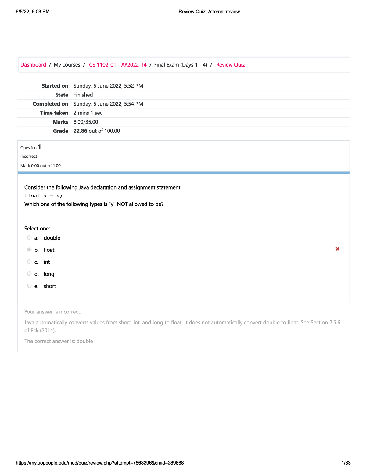 Cs1102exam007 - Sample of past paper of the final exam - CS1102 ...