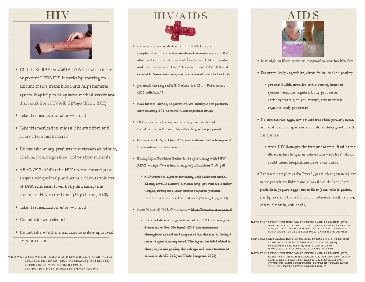 HIV AIDS - HIV/AIDS - NURS 317L - WCU - Studocu