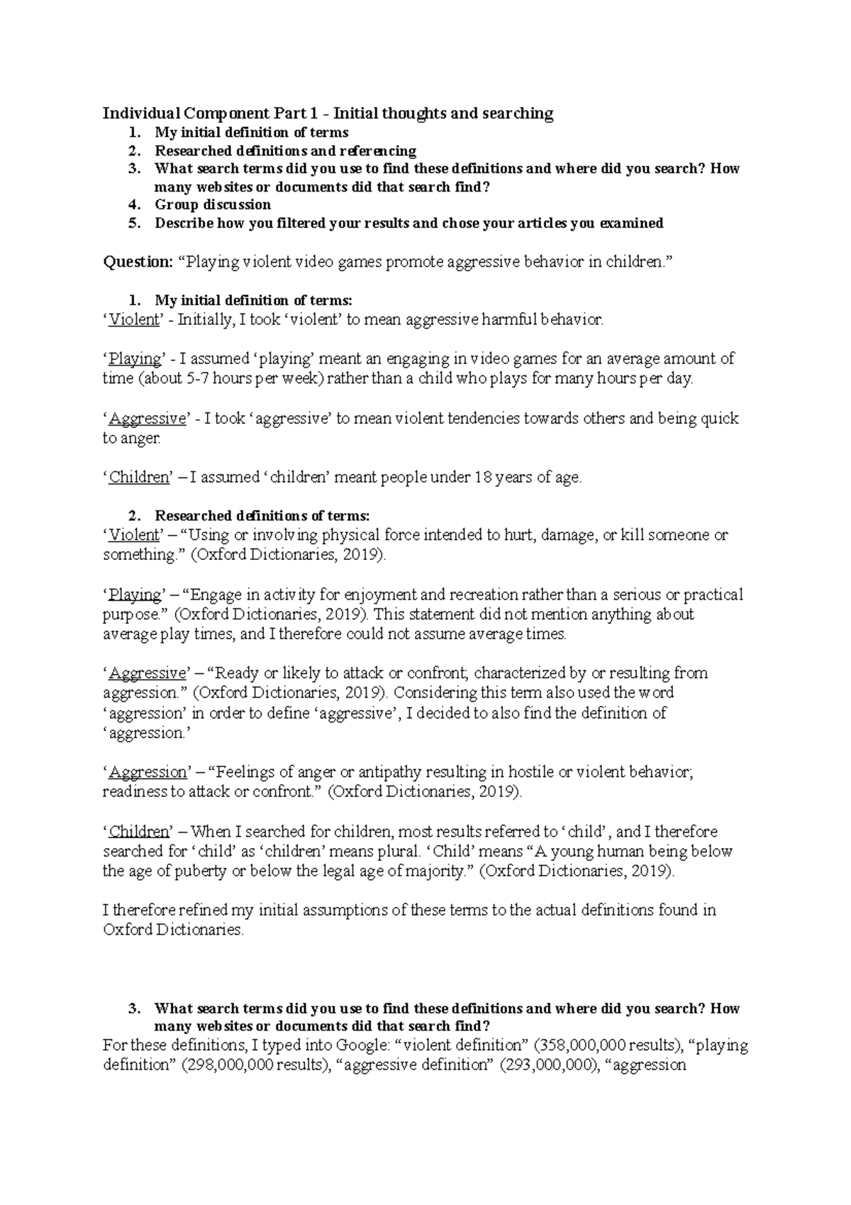 Individual Component Part 1 and 2 - Individual Component Part 1 ...