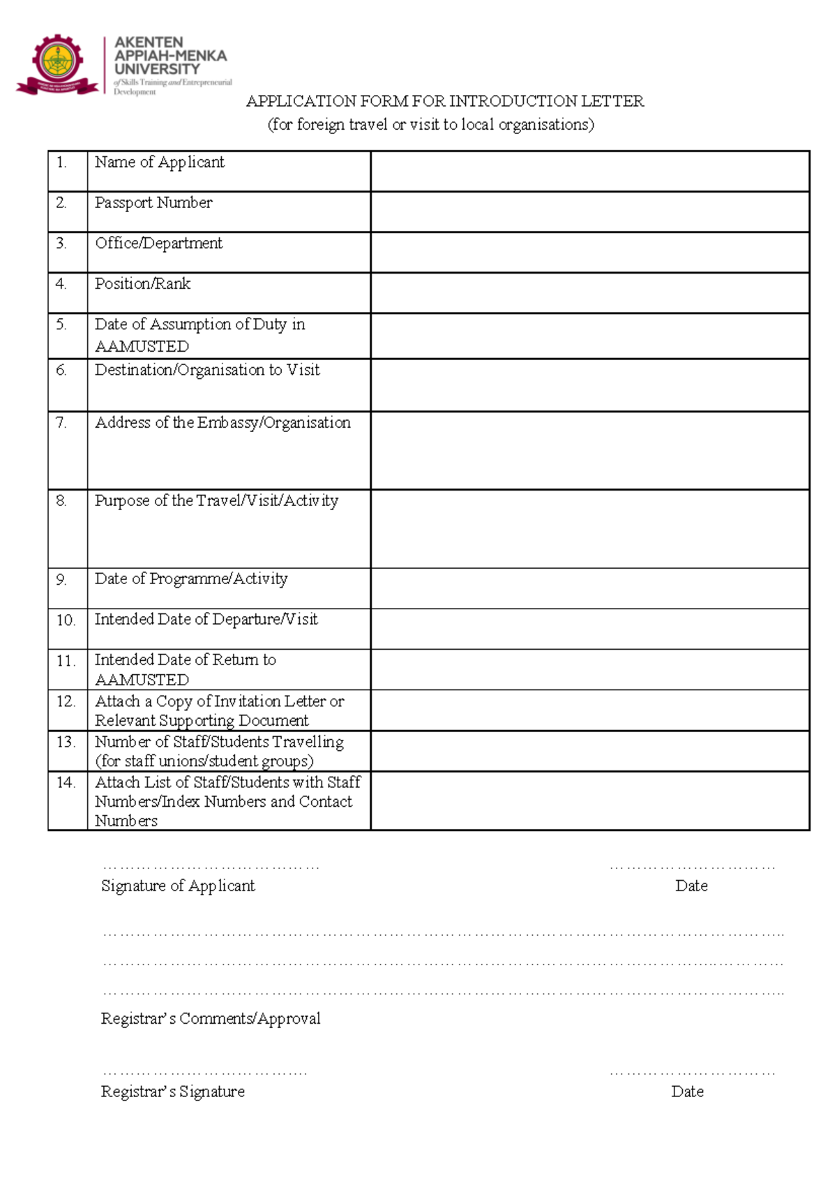 Application-FORM-FOR- Introductory- Letters- Aamusted - APPLICATION ...
