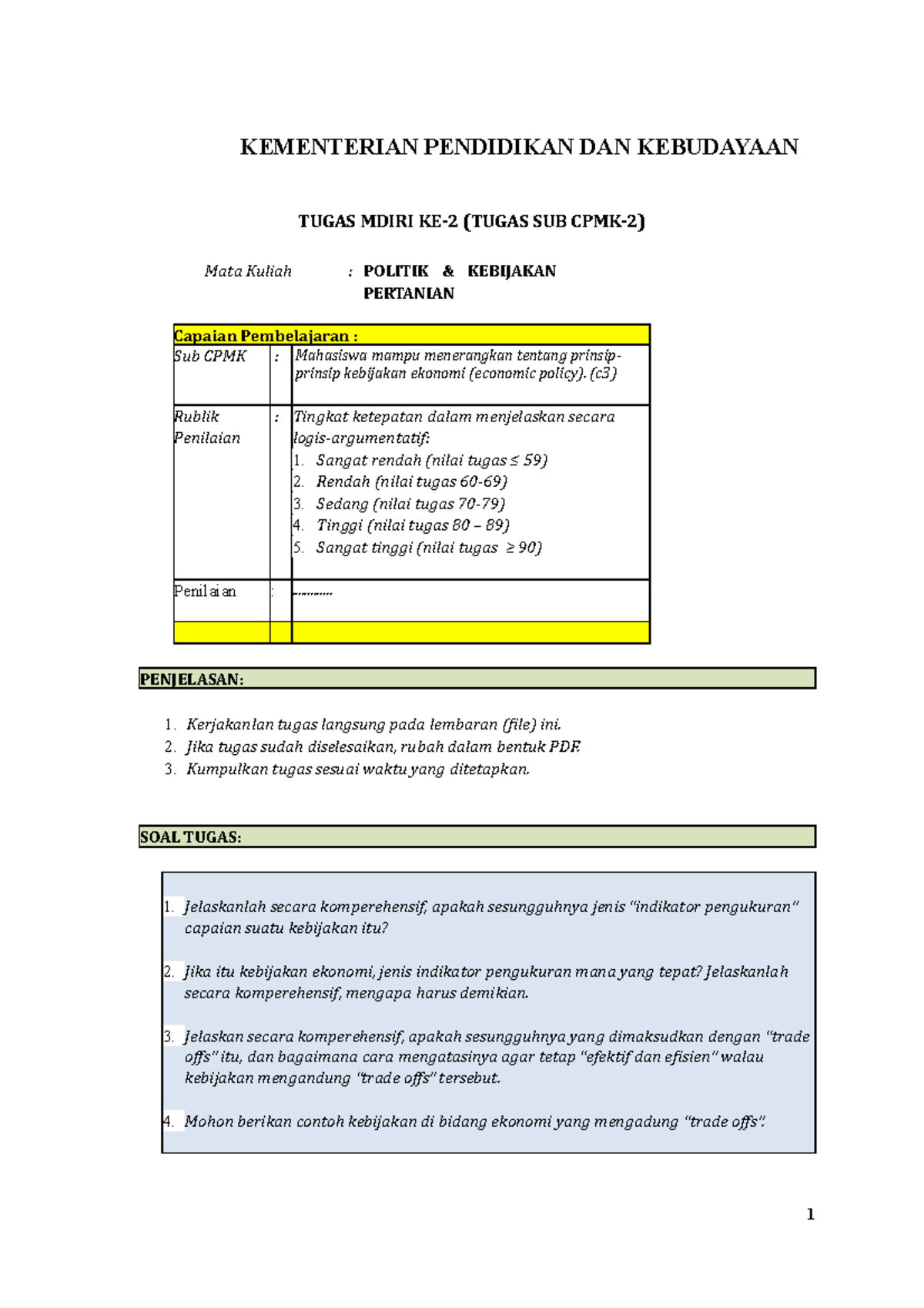 Tugas 2 - KEMENTERIAN PENDIDIKAN DAN KEBUDAYAAN TUGAS MDIRI KE-2 (TUGAS ...