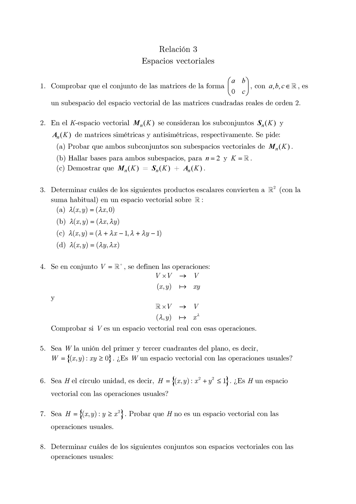 Relacion 3 Espacios Vectoriales Studocu